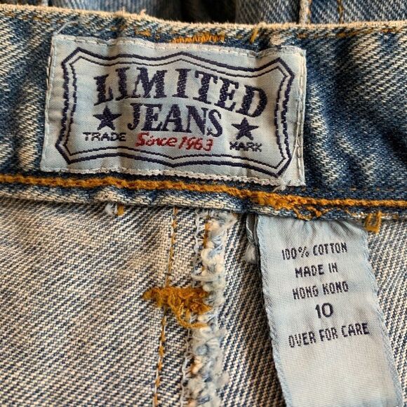 VTG 90s Limited Jeans 10 Patchwork High Rise Straight Leg Medieval Silk floral - Picture 13 of 15